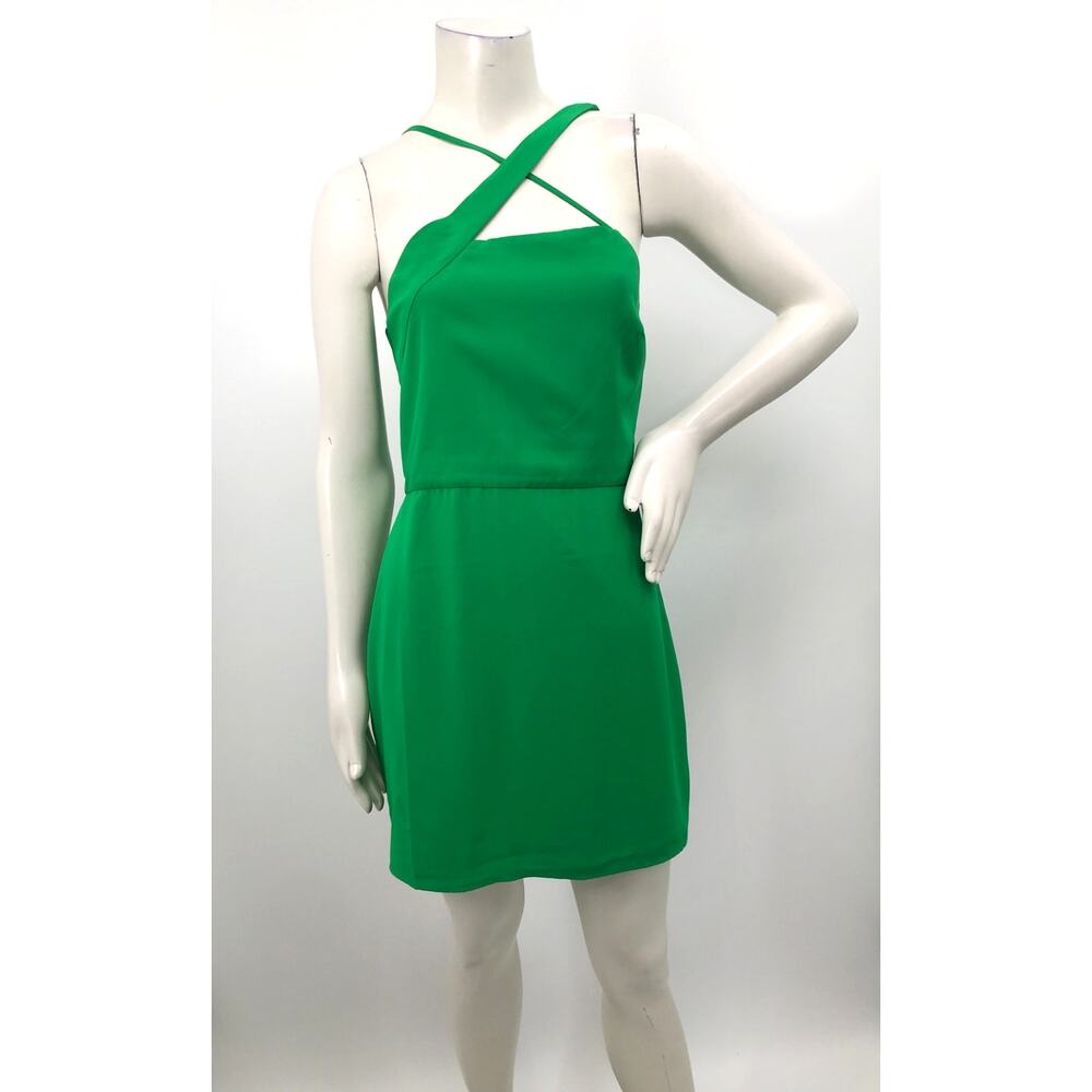 Lovers and Friends Sidney Green Cross Strap Mini Dress Size M